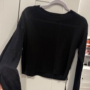 Abound Black Knit Crop Top